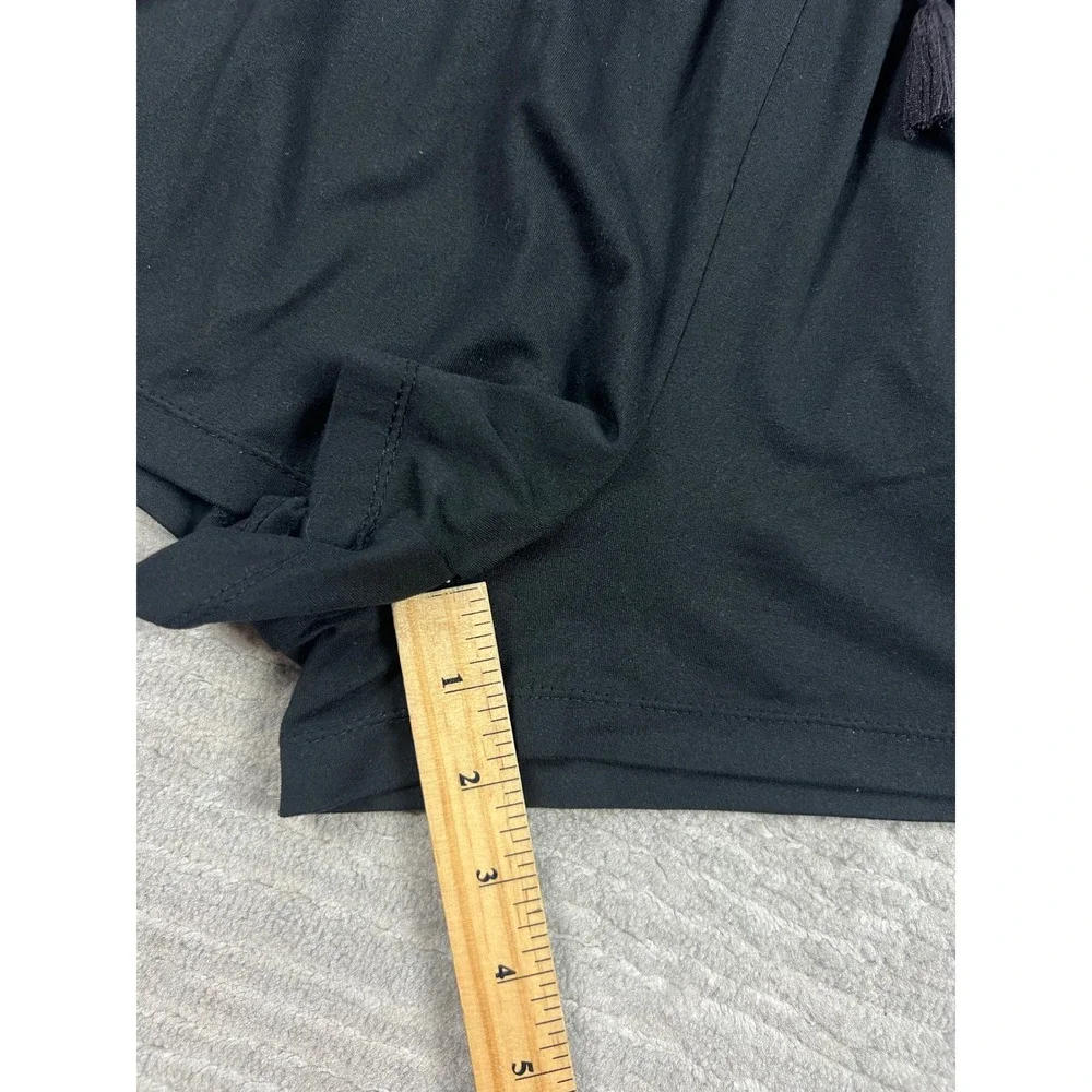 Hot Kiss Shorts Womens Medium Black Paperbag Smocked Waist Tassel Lounge Casual‎